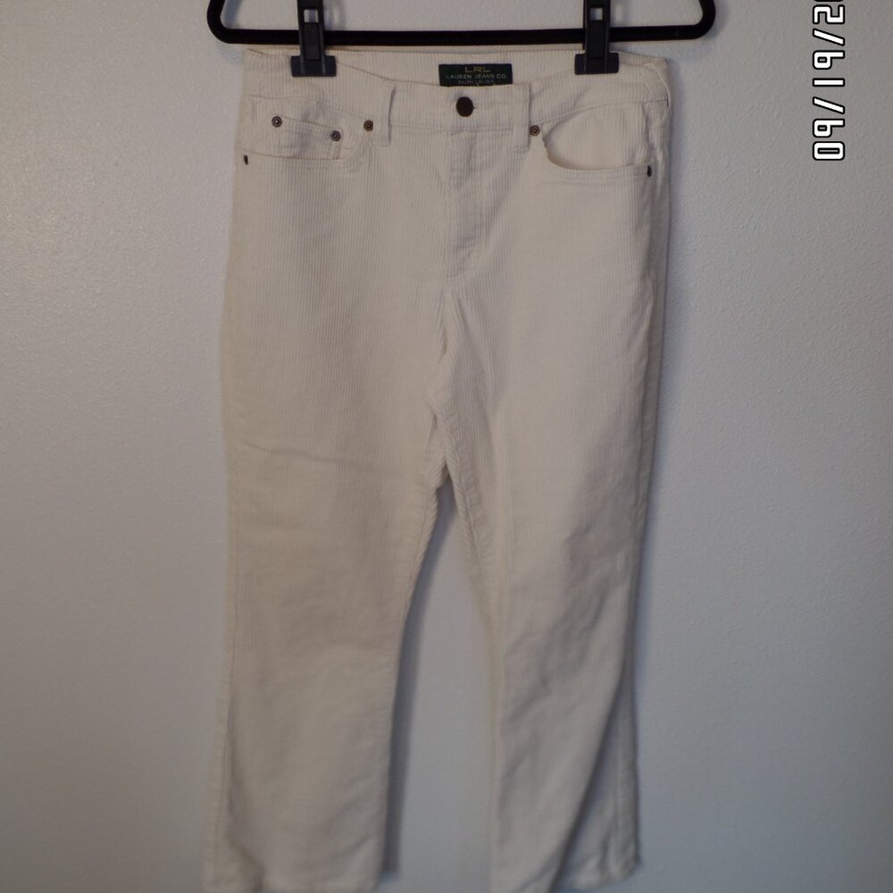 LRL Lauren Jeans Co Ralph Lauren Cream Corduroy Size 8